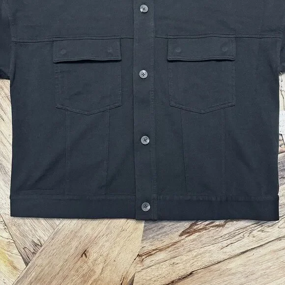 Vuori Mackenzie Jacket Medium Washed Black Cotton Shacket Chore Coat Inspo NWT - Picture 14 of 16